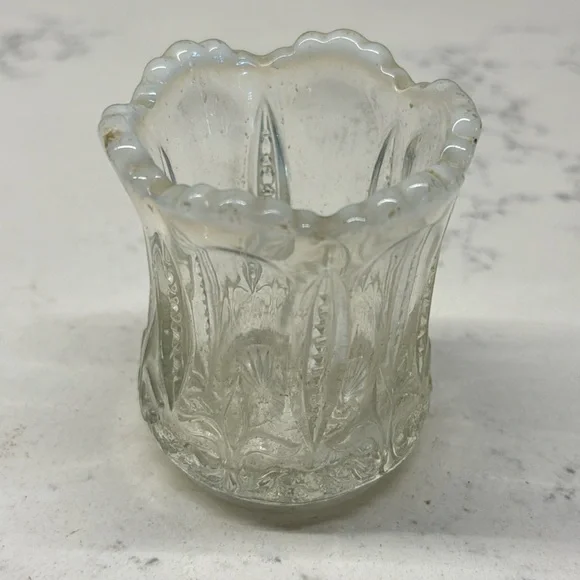 Victorian Toothpick Iris & Meander Clear Opalescent Glass Jefferson Glas… - Picture 8 of 8